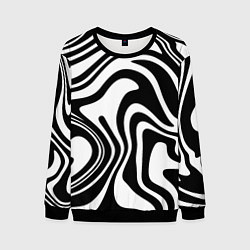 Свитшот мужской Черно-белые полосы Black and white stripes, цвет: 3D-черный