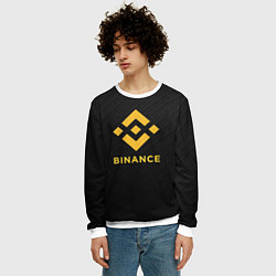 Свитшот мужской БИНАНС ЛОГО CARBON BINANCE LOGO, цвет: 3D-белый — фото 2