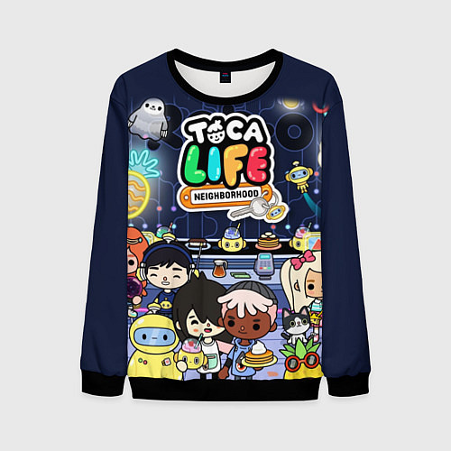Мужской свитшот Toca Life: Персонажи / 3D-Черный – фото 1