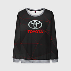 Свитшот мужской Toyota Тонкие линии неона, цвет: 3D-меланж