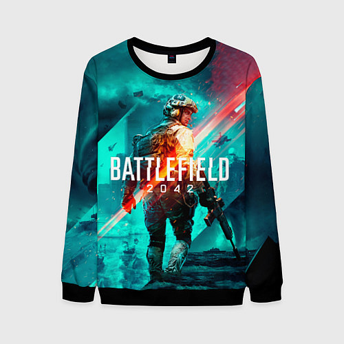Мужской свитшот Battlefield 2042 игровой арт / 3D-Черный – фото 1