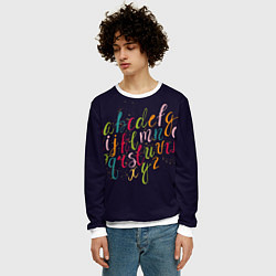 Свитшот мужской Чей-то алфавит, цвет: 3D-белый — фото 2