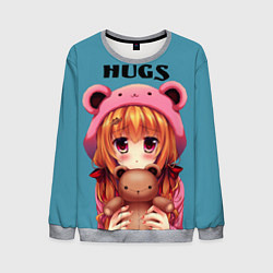 Свитшот мужской Обнимашки анимэ, цвет: 3D-меланж