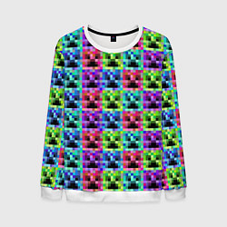 Мужской свитшот МАЙНКРАФТ MINECRAFT ЦВЕТНЫЕ КРИПЕРЫ