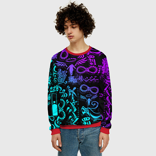Мужской свитшот ТАТУ ТОКЙСКИЕ МСТИТЕЛИ НЕОН / 3D-Красный – фото 3