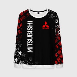Свитшот мужской MITSUBISHI SAMURAI JAPAN STYLE ИЕРОГЛИФЫ, цвет: 3D-белый
