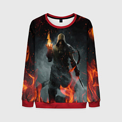 Свитшот мужской TES SKYRIM DOVAHKIN FLAME ДРАКОНОРОЖДЕННЫЙ, цвет: 3D-красный