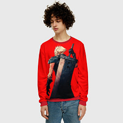 Свитшот мужской Клауд С мечом final fantasy, цвет: 3D-красный — фото 2