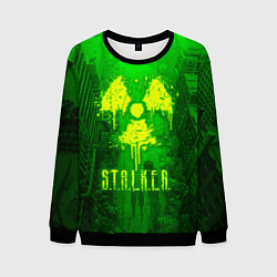 Свитшот мужской STALKER LOGO RADIATOIN NEON TOXIC, цвет: 3D-черный