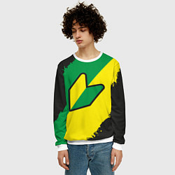 Свитшот мужской JDM GREEN YELLOW LOGO, цвет: 3D-белый — фото 2