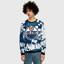 Свитшот мужской Эдмонтон Ойлерз Edmonton Oilers, цвет: 3D-черный — фото 2