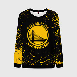 Свитшот мужской GOLDEN STATE WARRIORS? , БРЫЗГИ КРАСОК, цвет: 3D-черный