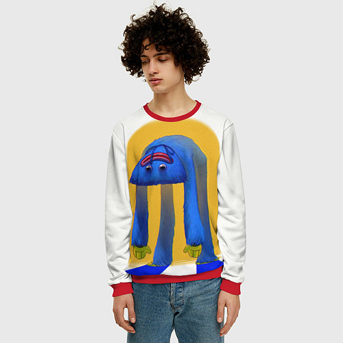 Мужской свитшот Poppy Playtime: Huggy Wuggy / 3D-Красный – фото 3