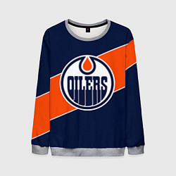 Свитшот мужской Эдмонтон Ойлерз Edmonton Oilers NHL, цвет: 3D-меланж