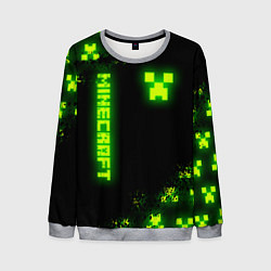 Свитшот мужской MINECRAFT NEON LOGO CREEPER, цвет: 3D-меланж