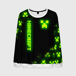 Свитшот мужской MINECRAFT NEON LOGO CREEPER, цвет: 3D-белый