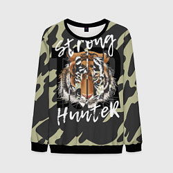 Свитшот мужской Strong tiger, цвет: 3D-черный