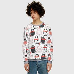 Свитшот мужской НОВОГОДНИЕ КОТИКИ 2022, цвет: 3D-меланж — фото 2