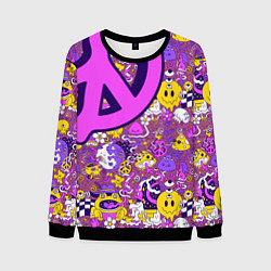 Свитшот мужской Психоделика Существа Знаки, цвет: 3D-черный