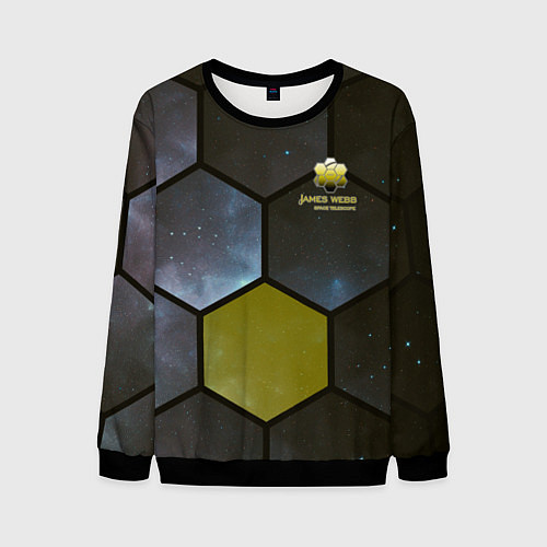 Мужской свитшот JWST space cell theme / 3D-Черный – фото 1