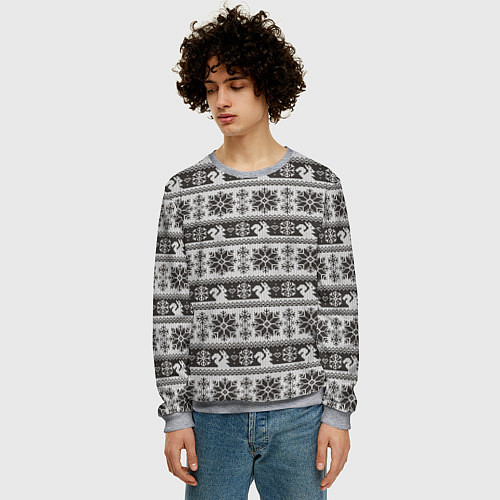 Мужской свитшот Squirrel Pattern / 3D-Меланж – фото 3