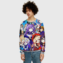 Свитшот мужской ГЕРОИ ИГРЫ GENSHIN IMPACT, цвет: 3D-меланж — фото 2
