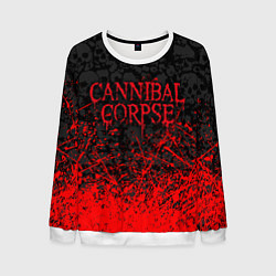 Мужской свитшот CANNIBAL CORPSE, БРЫЗГИ КРАСОК ЧЕРЕПА