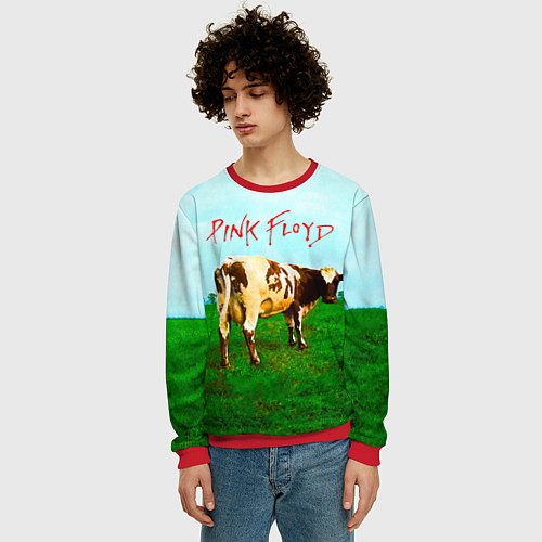 Мужской свитшот Atom Heart Mother - Pink Floyd / 3D-Красный – фото 3