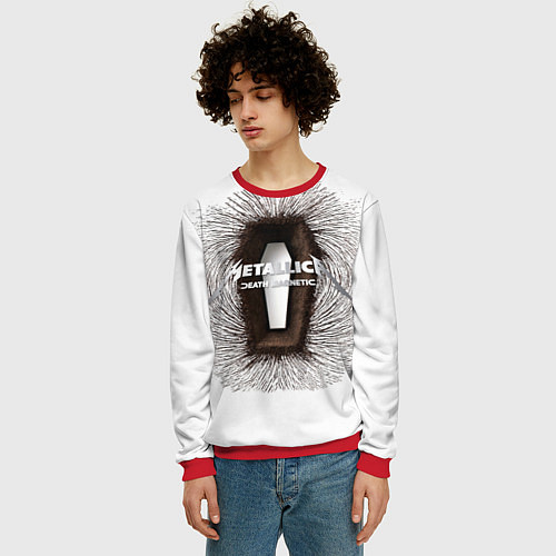 Мужской свитшот Death Magnetic - Metallica / 3D-Красный – фото 3