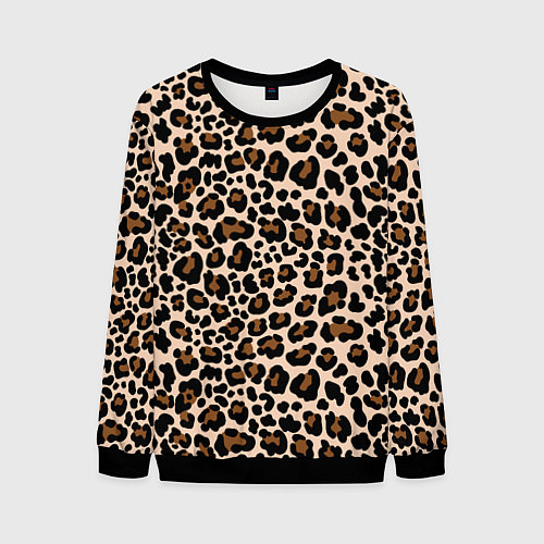 Мужской свитшот Леопардовые Пятна / 3D-Черный – фото 1