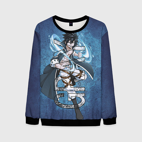 Мужской свитшот Хвост Феи Грей Фуллбастер Gray Fullbuster / 3D-Черный – фото 1