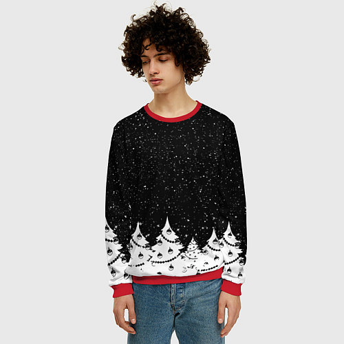 Мужской свитшот НОВОГОДНЯЯ НОЧЬ 2022 / 3D-Красный – фото 3