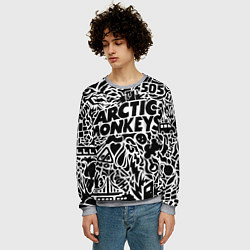 Свитшот мужской Arctic monkeys Pattern, цвет: 3D-меланж — фото 2