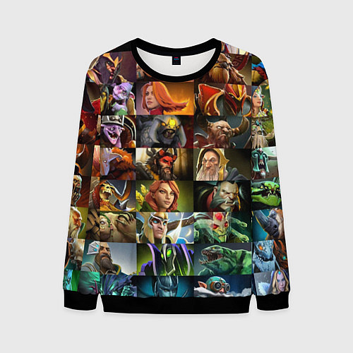 Мужской свитшот HEROES DOTA 2 ПЕРСОНАЖИ ДОТА 2 / 3D-Черный – фото 1