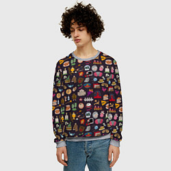 Свитшот мужской Российская история и русская культура паттерн, цвет: 3D-меланж — фото 2