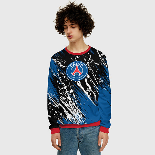 Мужской свитшот PSG футбольный клуб / 3D-Красный – фото 3