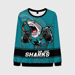 Свитшот мужской San Jose Sharks, Сан Хосе Шаркс, цвет: 3D-черный