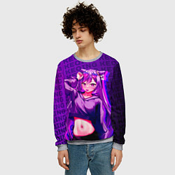 Свитшот мужской Кэ Цин Keqing, Genshin Impact Геншин импакт, цвет: 3D-меланж — фото 2