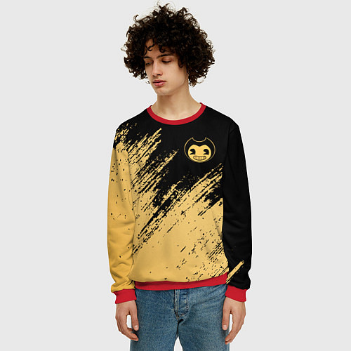 Мужской свитшот Bendy and the ink machine - Вектор / 3D-Красный – фото 3