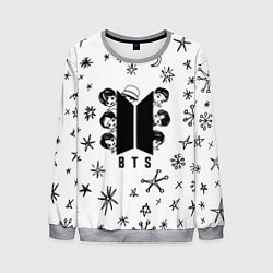 Свитшот мужской ЛОГОТИП БТС LOGO BTS, цвет: 3D-меланж