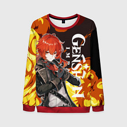 Свитшот мужской ДИЛЮК ПИРО ВЗРЫВ DILUC, цвет: 3D-красный