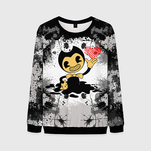 Мужской свитшот BENDY LOVE БЕНДИ С СЕРДЦЕМ / 3D-Черный – фото 1