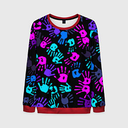 Свитшот мужской Следы неоновых рук, цвет: 3D-красный