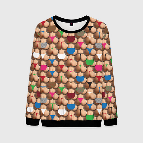 Мужской свитшот Попки / 3D-Черный – фото 1