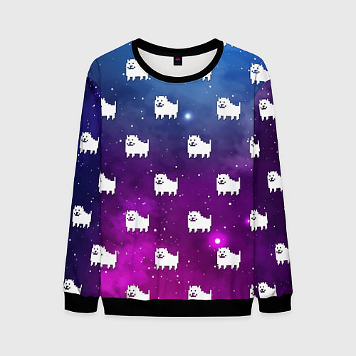 Мужской свитшот UNDERTALE DOGS PATTERN SPACE / 3D-Черный – фото 1