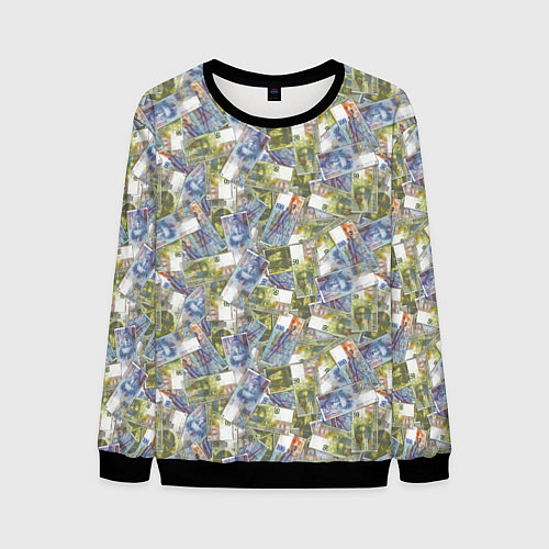 Мужской свитшот Банкноты 50 и 100 Франков / 3D-Черный – фото 1