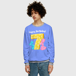 Свитшот мужской Седьмой день рождения, цвет: 3D-меланж — фото 2
