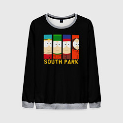 Свитшот мужской South Park - Южный парк главные герои, цвет: 3D-меланж