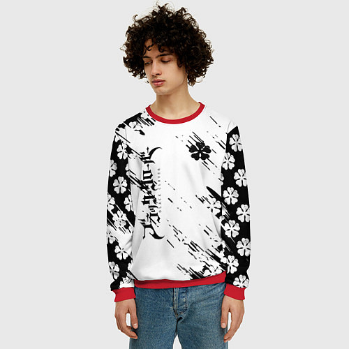 Мужской свитшот Чёрный клевер black clover, / 3D-Красный – фото 3