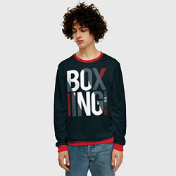 Свитшот мужской Бокс - Boxing, цвет: 3D-красный — фото 2